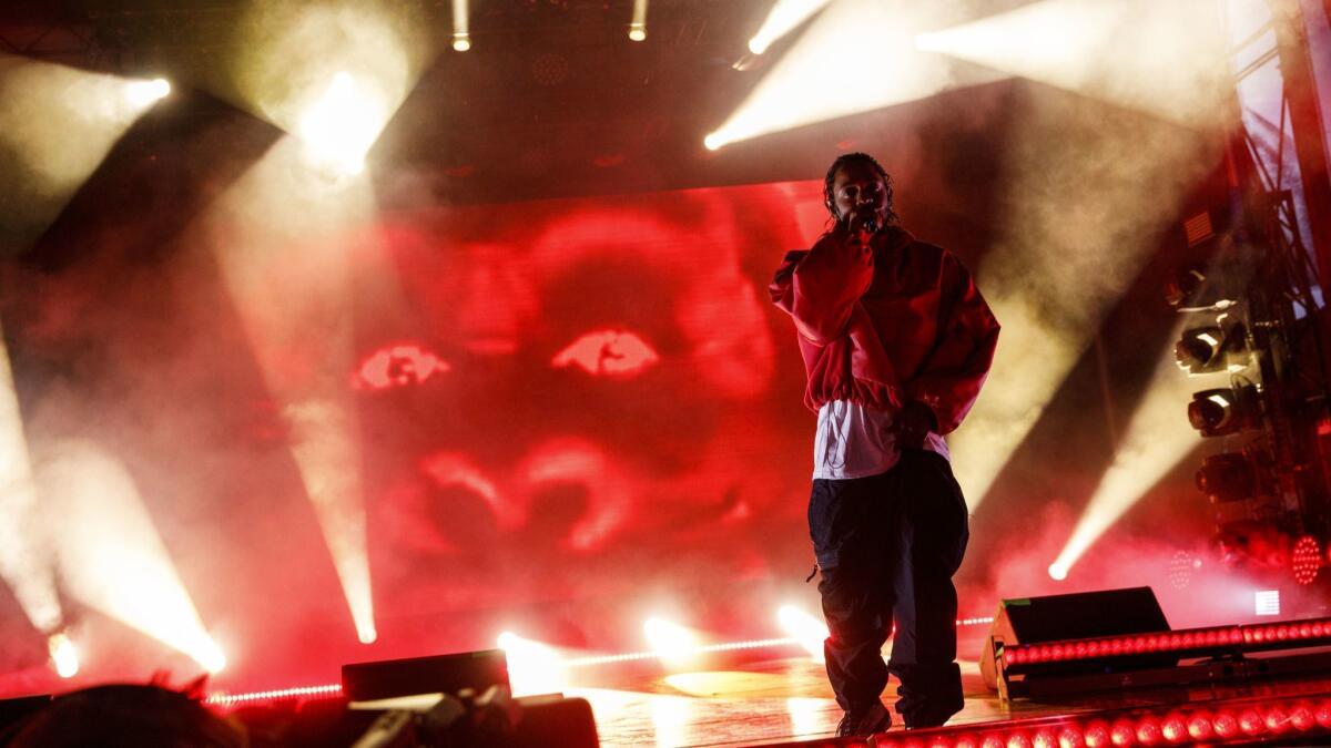 Kendrick Lamar at L.A. Live earlier this year.