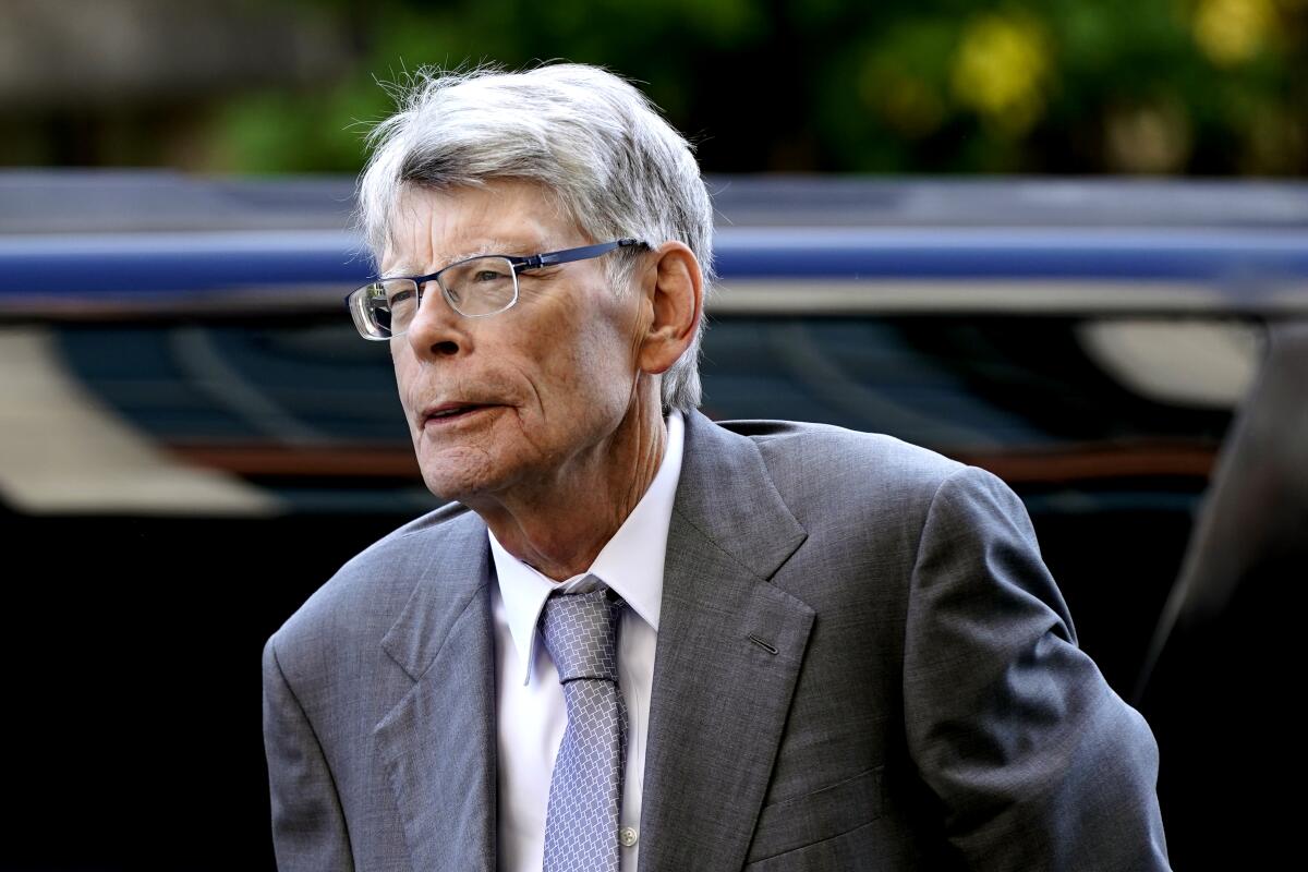 Author Stephen King arrives at federal court in D.C.