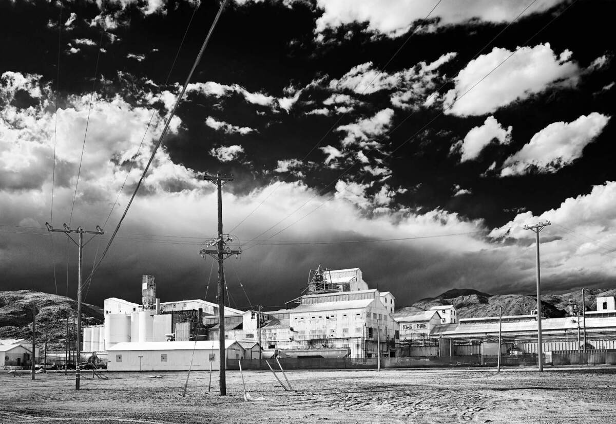 "Searles Valley Mineral Plant — Infrared Exposure, Trona, Ca.," 2010, by Osceola Refetoff at the Lancaster Museum of Art and History.