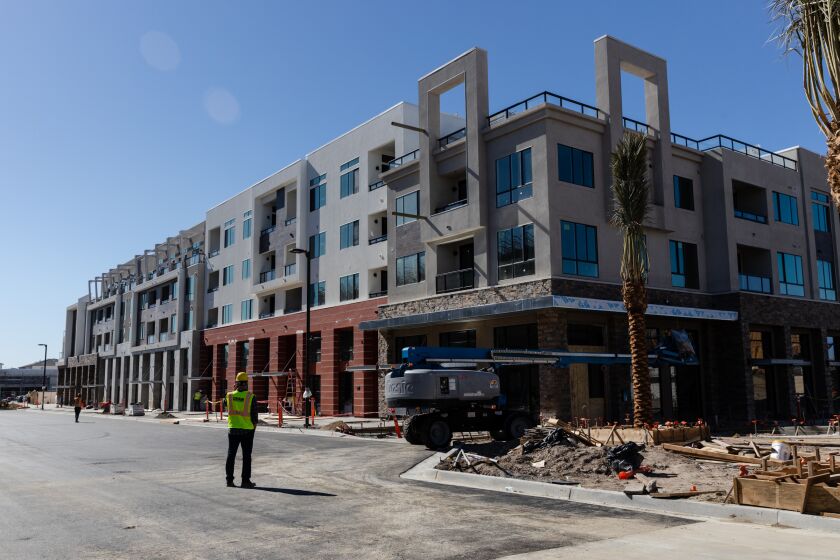One of the Avalyn apartments in Chula Vista near completion on Thursday, Feb. 17, 2022. 250 units will be available this year and 480 units will be available by 2023.