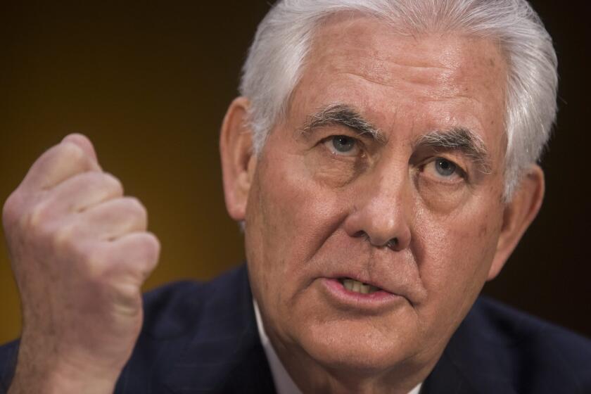 Former CEO of Exxon Mobile and Donald Trump's nominee for Secretary of State Rex Tillerson testifies at his nomination hearing before the Senate Foreign Relations Committee in the Dirksen Senate Office Building in Washington, D.C., on Jan. 11, 2017.