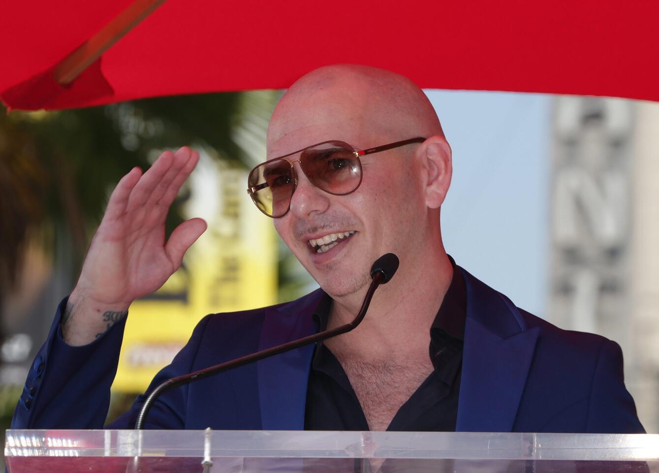 Pitbull receives star on Hollywood Walk of Fame