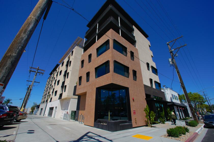 San Diego, CA - August 26: The Parkline micro-unit apartment building off of El Cajon Blvd. in North Park a 94 unit complex. Nelvin C. Cepeda / The San Diego Union-Tribune)