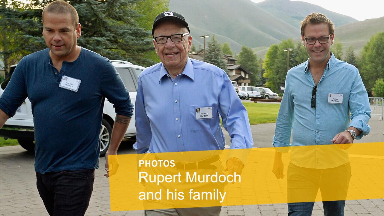 Media mogul Rupert Murdoch, center, appears with his sons Lachlan, left, and James in 2013.