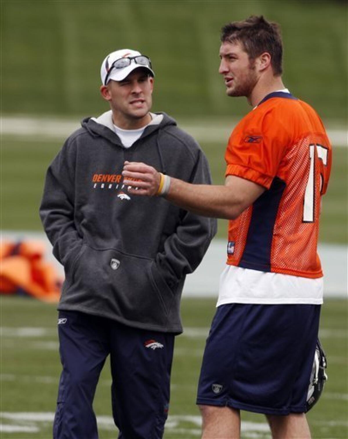 Tebow dons Broncos jersey for 1st time