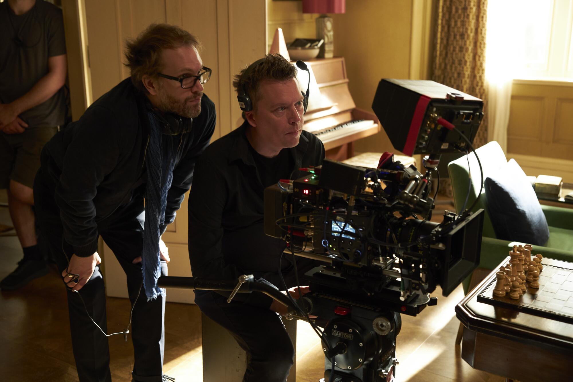 Director Florian Zeller with cinematographer Ben Smithard.