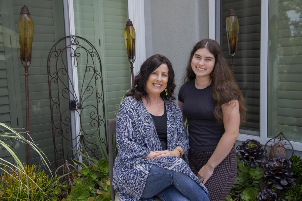 Therese Allison poses with her daughter, Tori Hagan, who will be a sophomore at Huntington Beach High School.