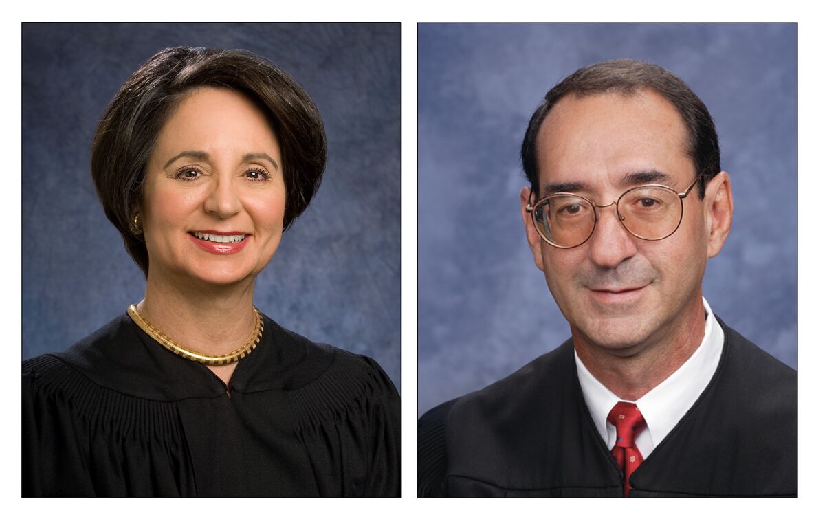 U.S. District Court Judges Janis Sammartino and Roger Benitez of the Southern District of California