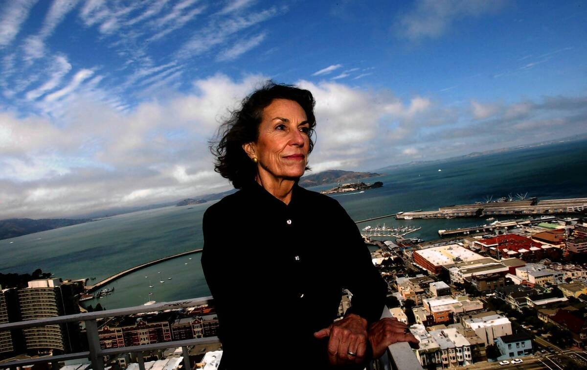 Diane Disney Miller, shown at her San Francisco home in August, will likely be most remembered in the arts world for her role in building the Walt Disney Concert Hall in her native Los Angeles. In September, she chaired a gala commemorating the building's 10th anniversary.