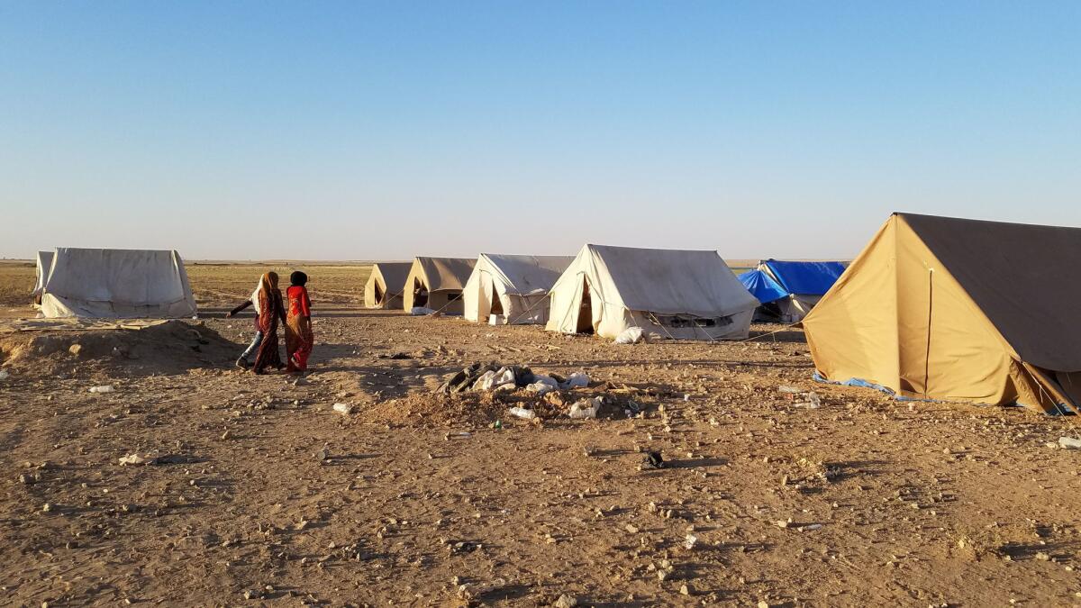 More than 3,000 people were living at Arishah camp without water, electricity or bathrooms. Each family received a single box of donated food upon arrival.