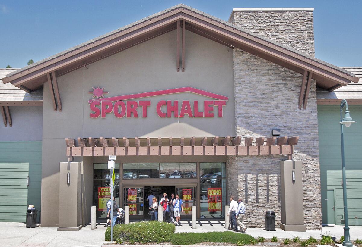 People take advantage of up to 30% off all merchandise at Sport Chalet in La Cañada Flintridge on Tuesday, April 19, 2016.