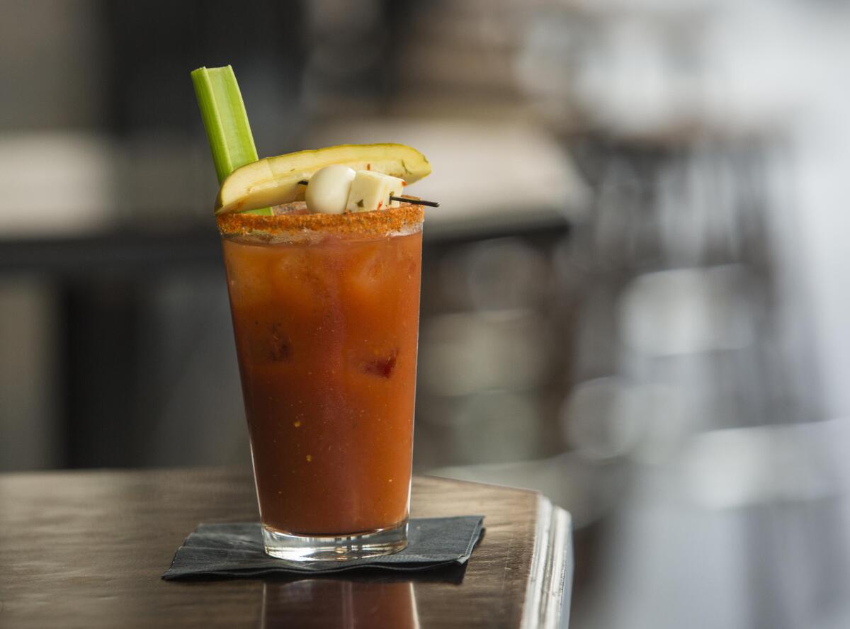 The noise on an airplane can make your Bloody Mary taste better, according to a new study by Cornell University. Pictured is a Cole's regular Bloody Mary in Los Angeles.