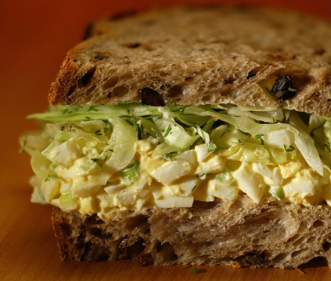 A perfect make-ahead sandwich. Recipe: Egg salad sandwich with dill