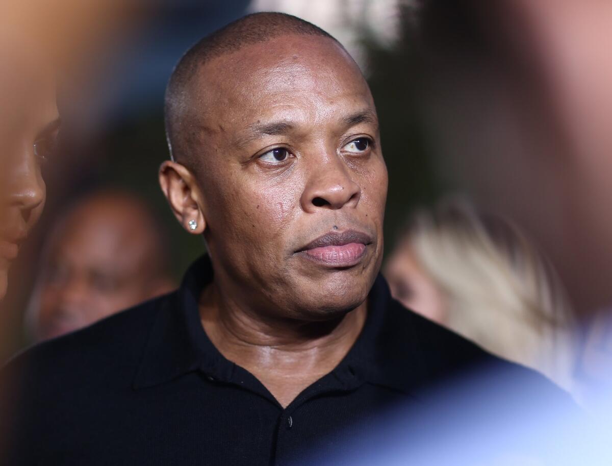 Dr. Dre arrives at the Los Angeles premiere of "Straight Outta Compton" at the Microsoft Theater on Aug. 10, 2015.