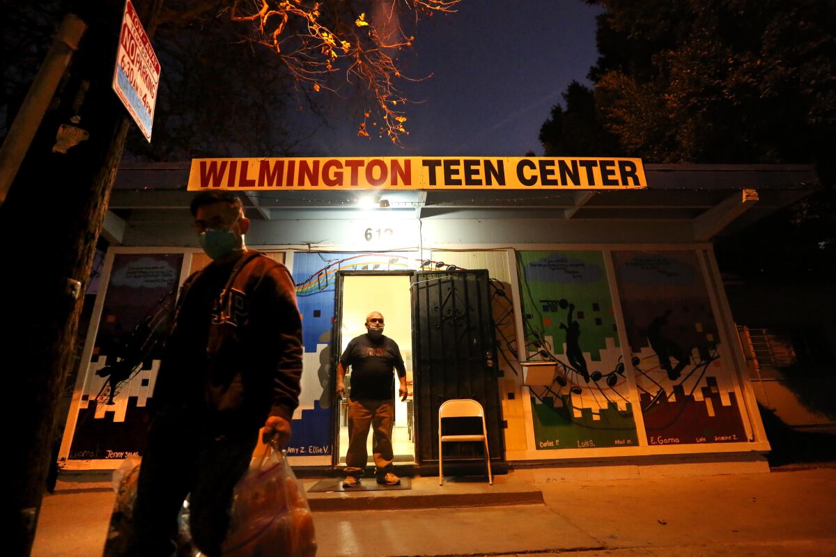 A man walks away from the Wilmington Teen Center 