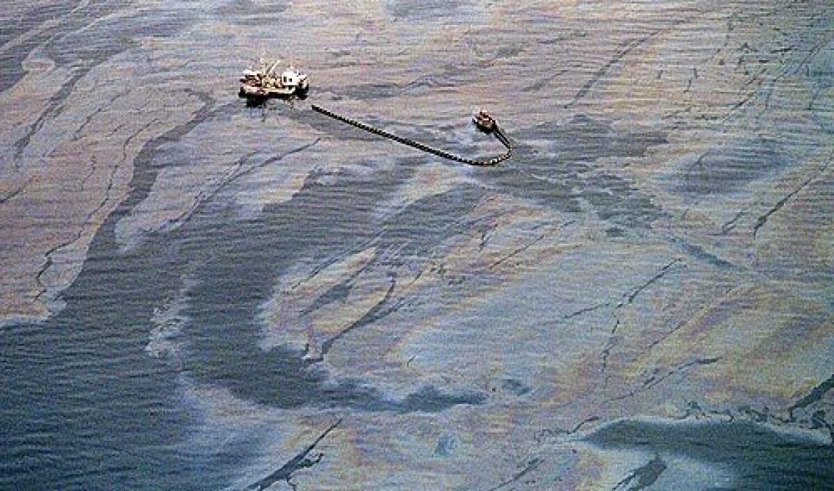 The Exxon Valdez spill in March 1989 led to cleanup operations such as this one near the southwest end of Prince William Sound off Alaska. More photos >>>