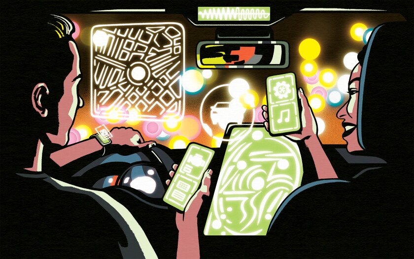 Distracted Driving Illustration