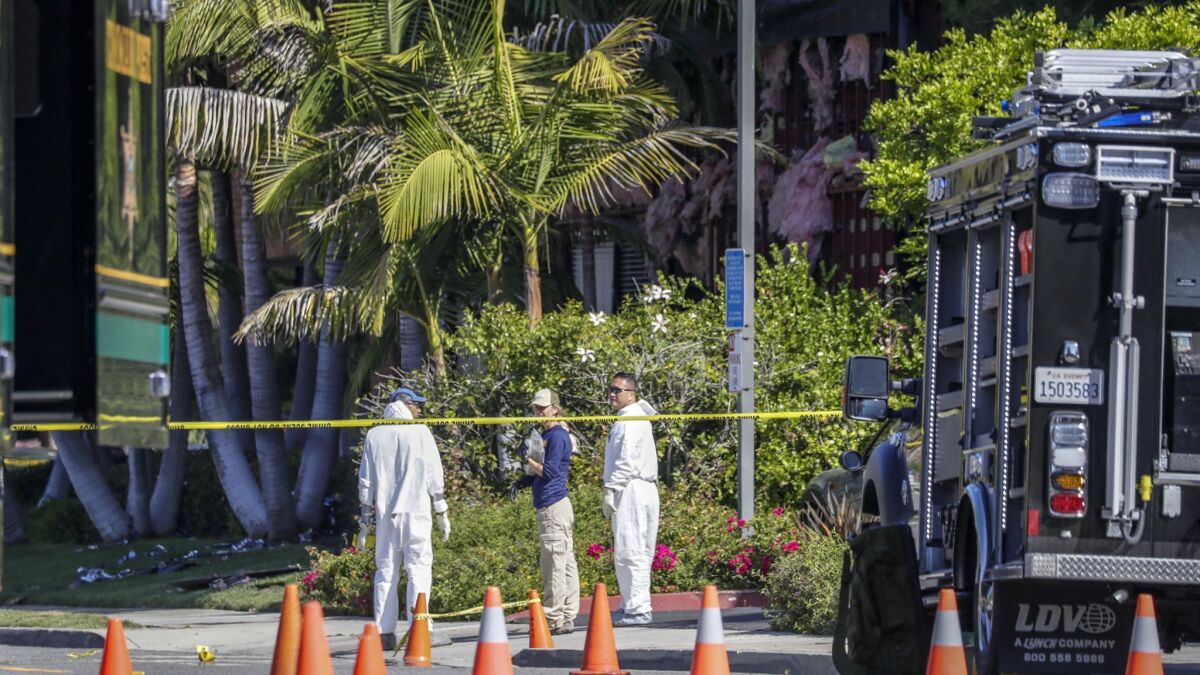 FBI and Orange County Sheriff Dept. at the scene of the May 2018 explosion in Aliso Viejo.