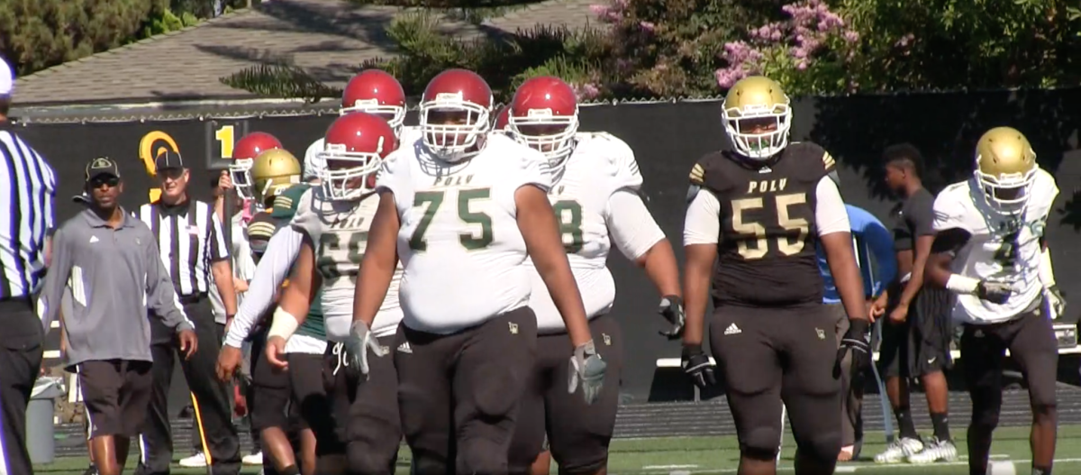 Long Beach Poly offensive line