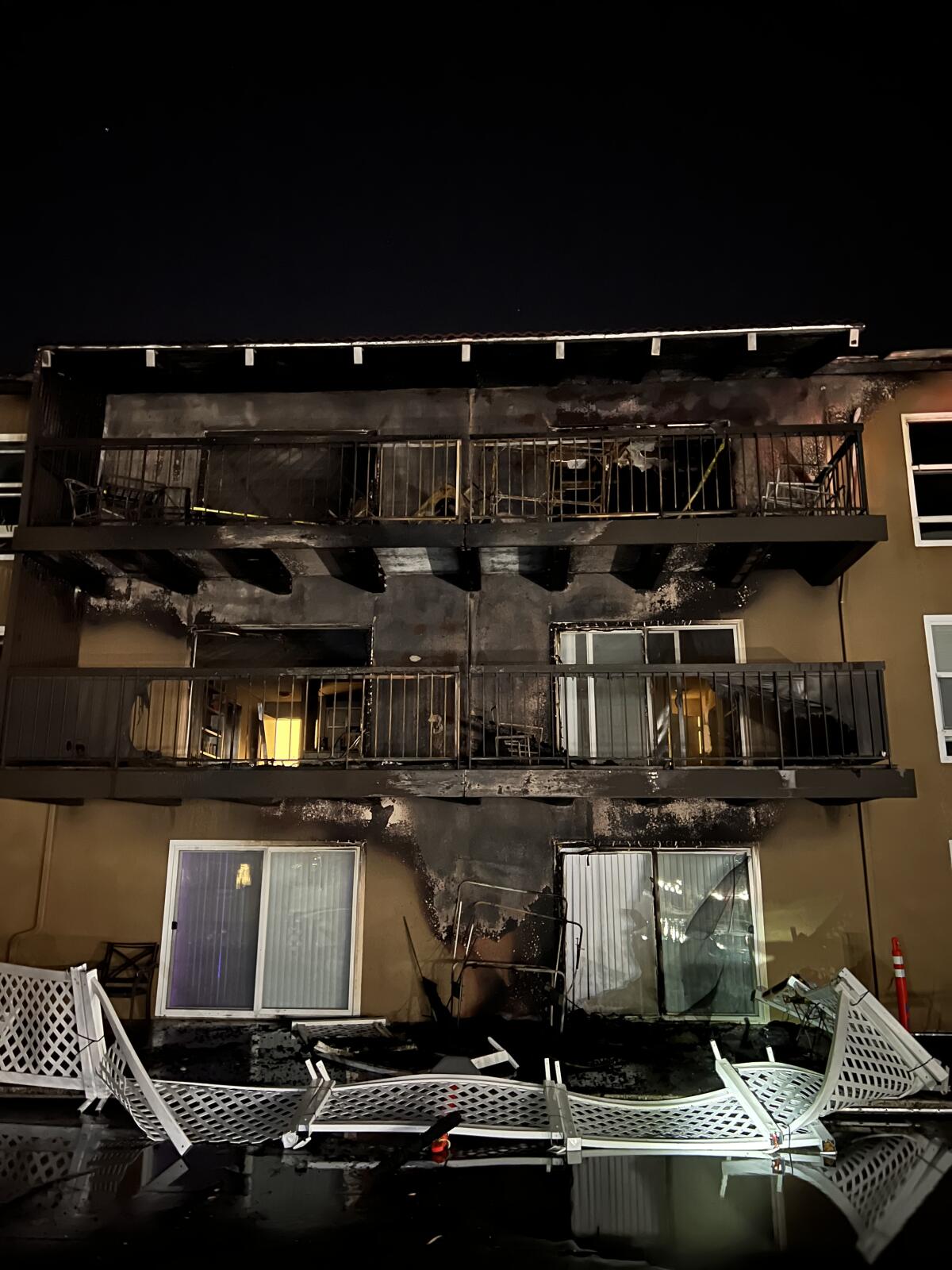A structure fire Wednesday night damaged six apartment units, displacing its current residents. No one was injured.