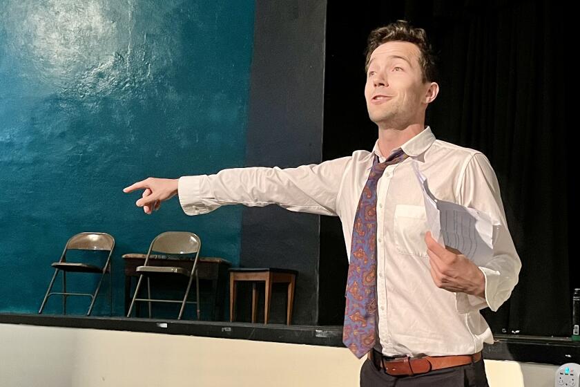 Actor Mark Vigeant performs an excerpt from "Best Man Show," being presented as part of the 2024 San Diego International Fringe Festival.