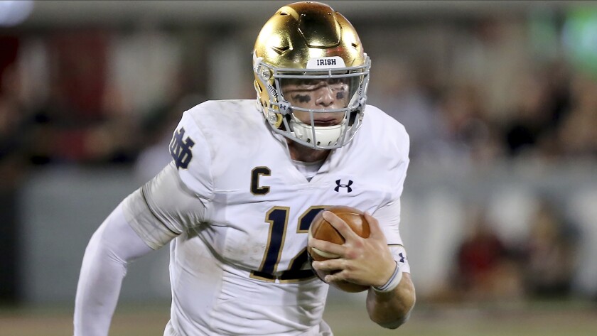 Notre Dame Quarterback Ian Book Makes For A Great Peter Brady
