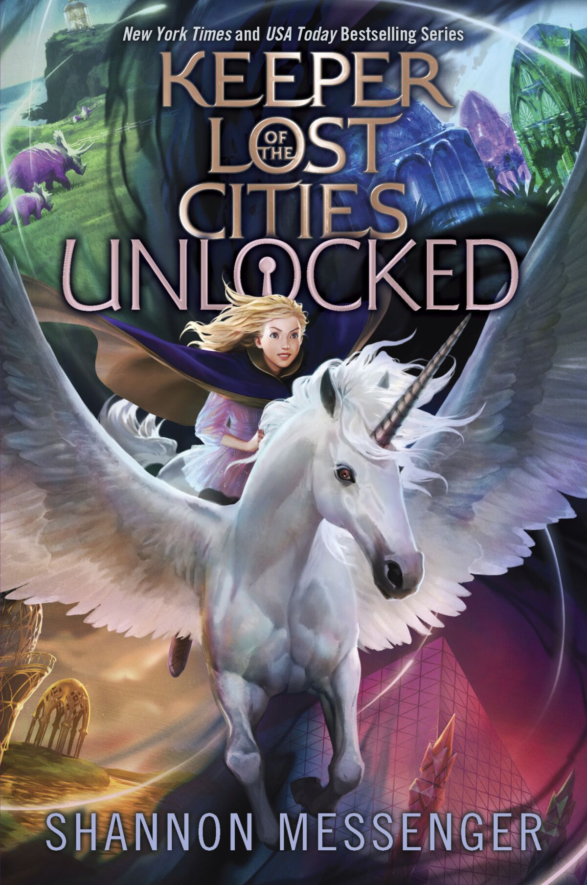 This image released by Simon & Schuster Children’s Publishing shows "Unlocked" a book in the "Keeper of the Lost Cities" series by Shannon Messenger. (Simon & Schuster Children’s Publishing via AP)