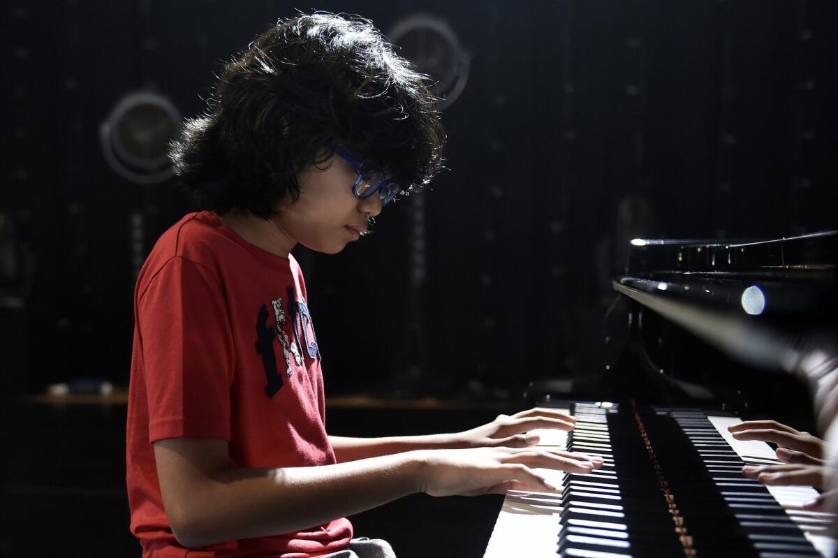 Twelve-year-old Indonesian jazz pianist Joey Alexander on Aug. 10, 2015, in Marciac, southwestern France.