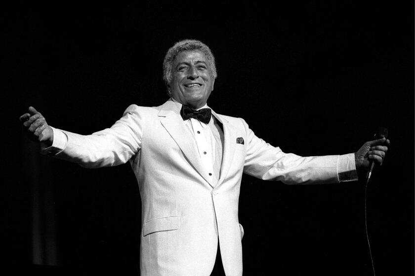 Tony Bennett performs at Radio City Music Hall in New York in 1992.