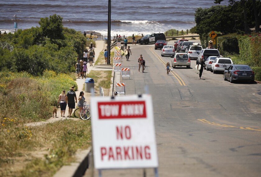No parking signs have been placed along Ladera Street (shown here) and Sunset Cliffs Blvd. 