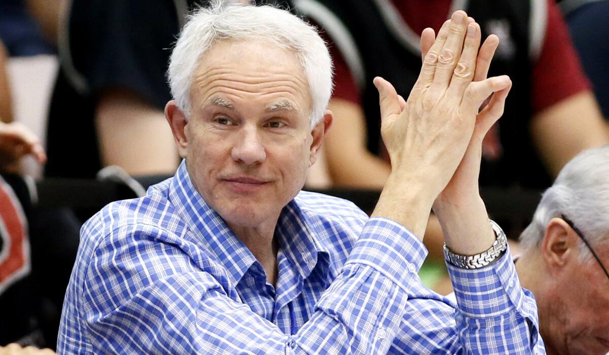 Lakers General Manager Mitch Kupchak has a courtside seat at Loyola Marymount to watch Gonzaga on Jan. 17.