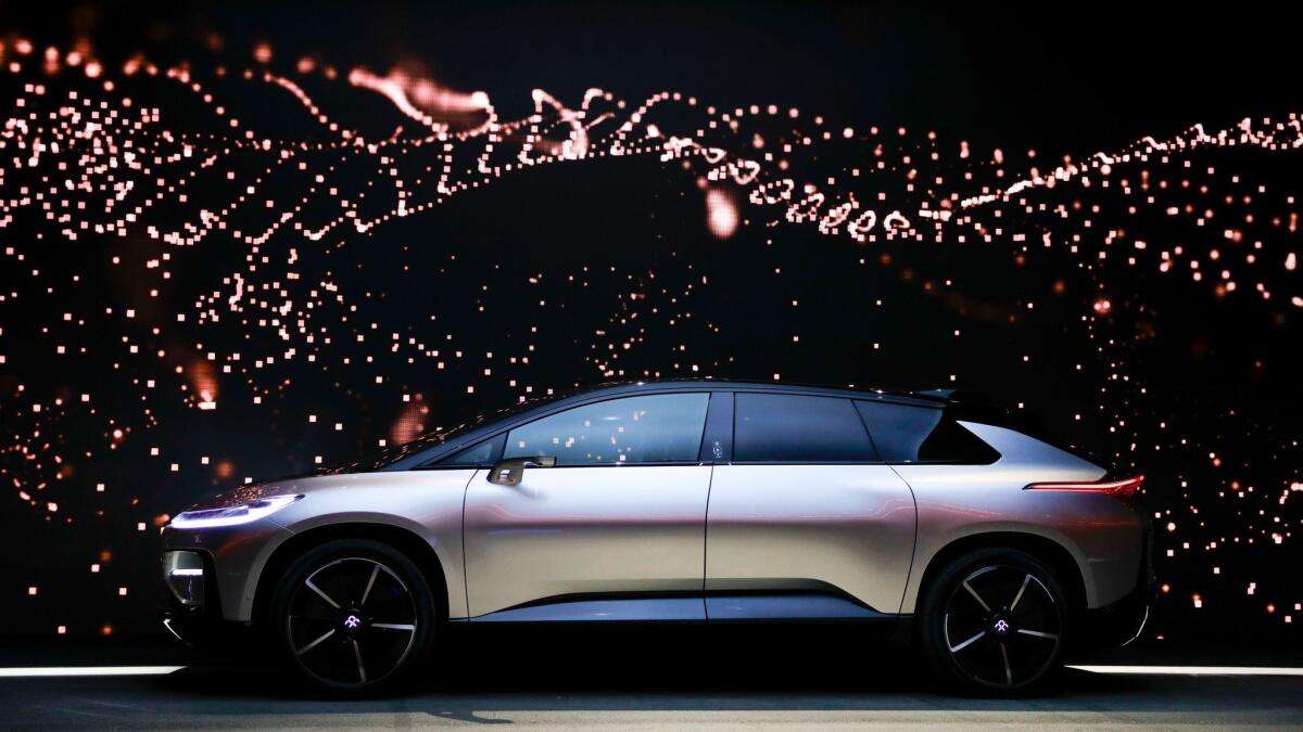 A prototype of Faraday Future's FF 91 electric car.