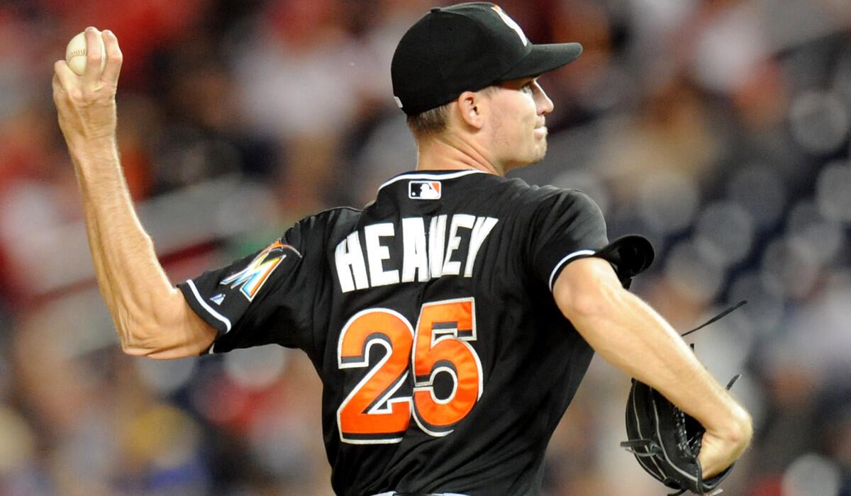 Andrew Heaney was 0-3 with a 5.83 earned-run average in seven major league games last season with Miami.