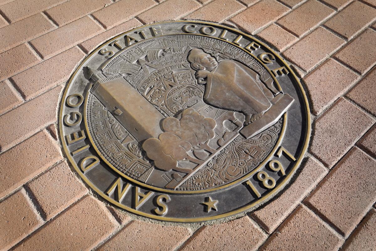 A plaque at SDSU says "San Diego State College: 1897."