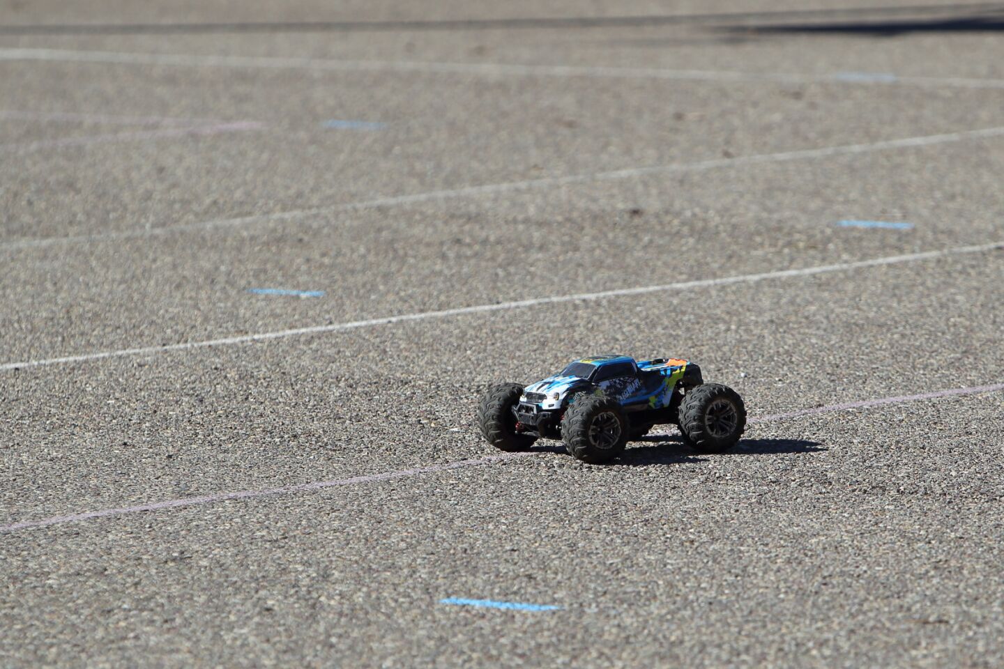 Students practiced driving radio-controlled cars at the Donuts and Drones event