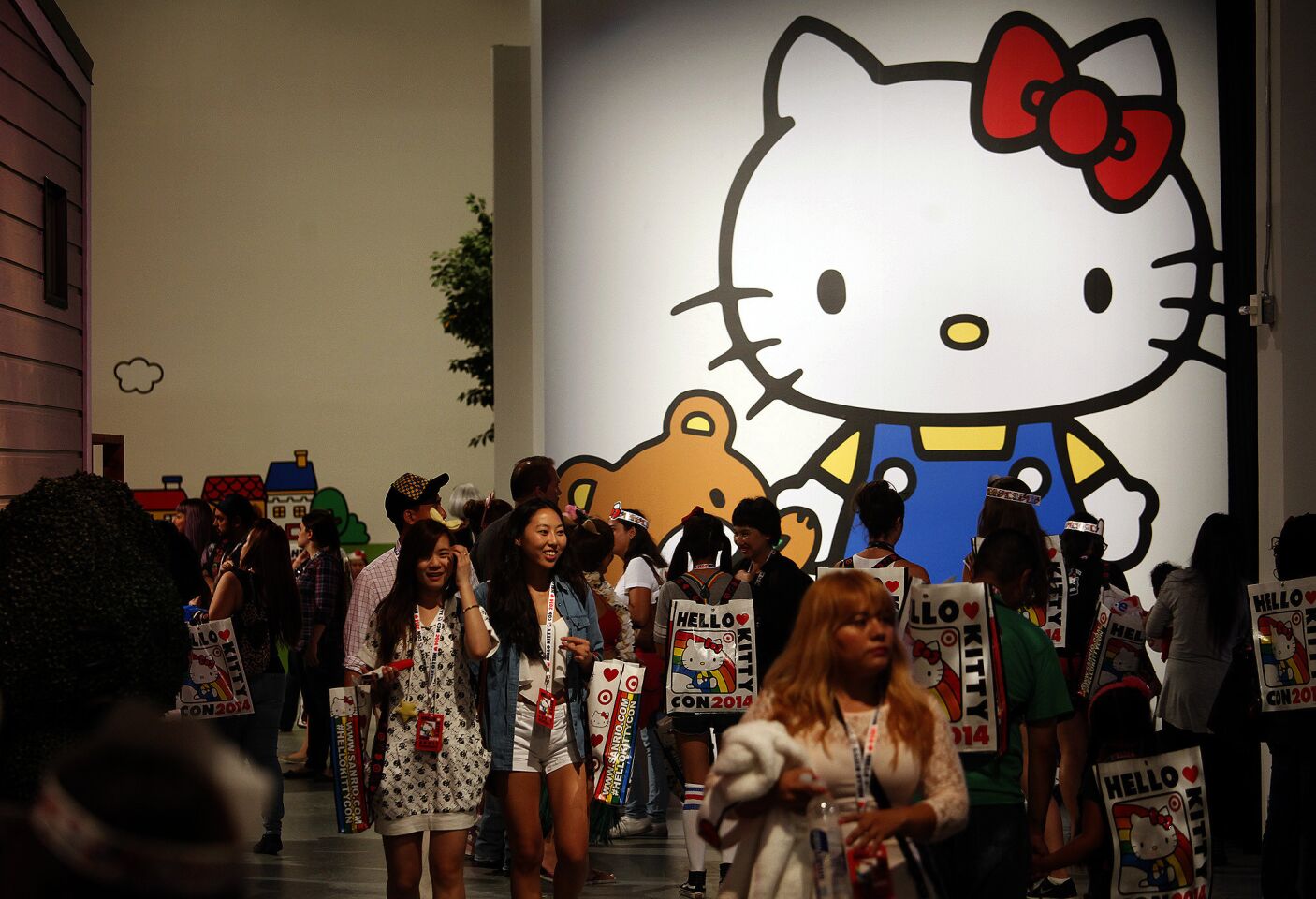 Visitors at the Museum of Contemporary Art's Geffen building on the first day of Hello Kitty Con. The first convention celebrating Hello Kitty was held Oct. 30 through Nov. 2.