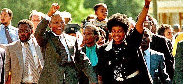 Mandela and other African National Congress activists were freed in 1990.