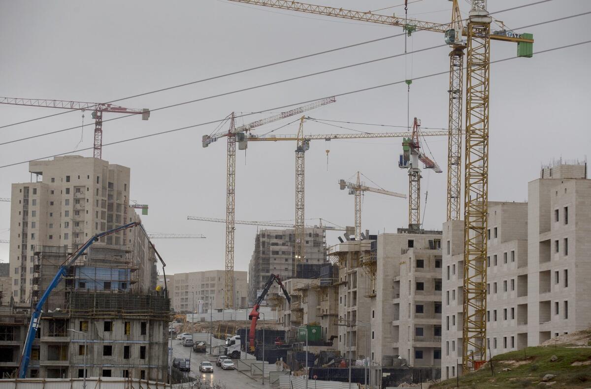 Construction is underway in the Har Homa settlement near the Palestinian East Jerusalem neighborhood of Sur Baher on Dec. 27.