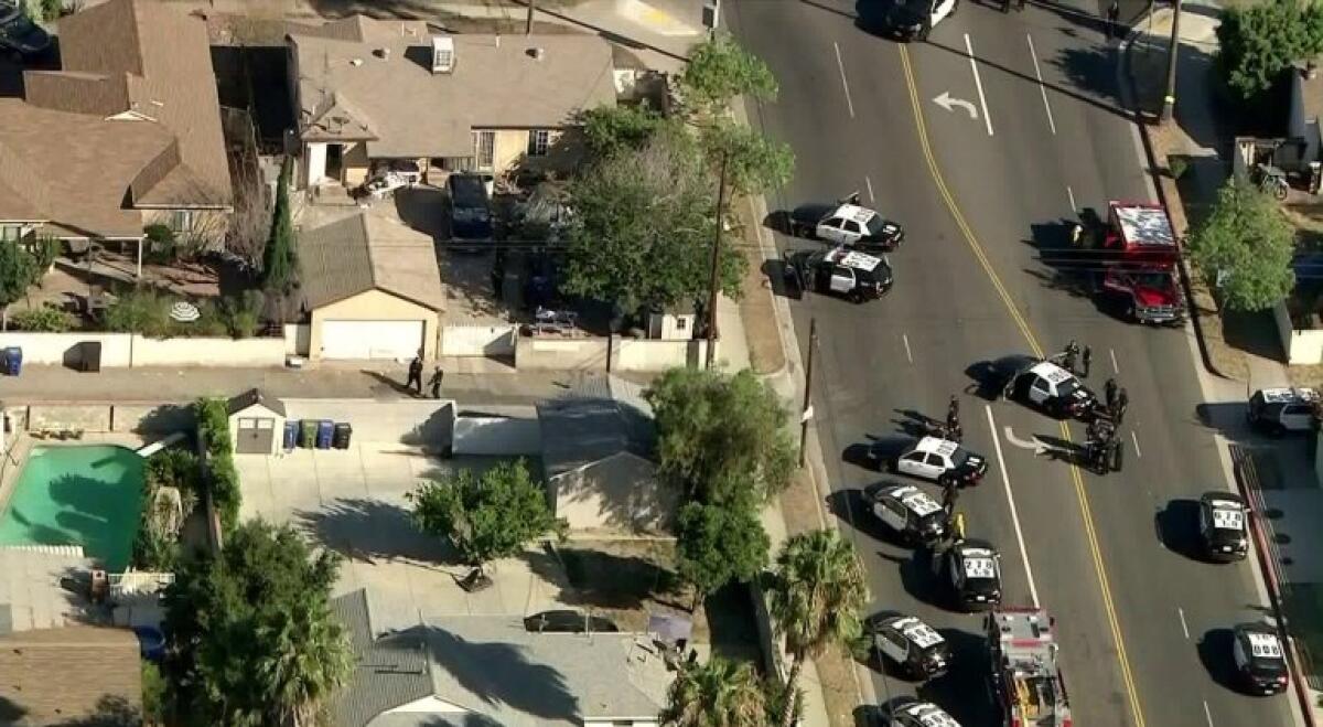 Police cars seen from above