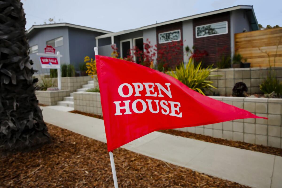 An open house sign in front of a home