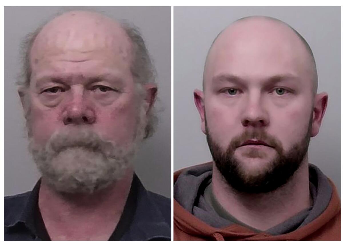 Two men's mugshots side by side