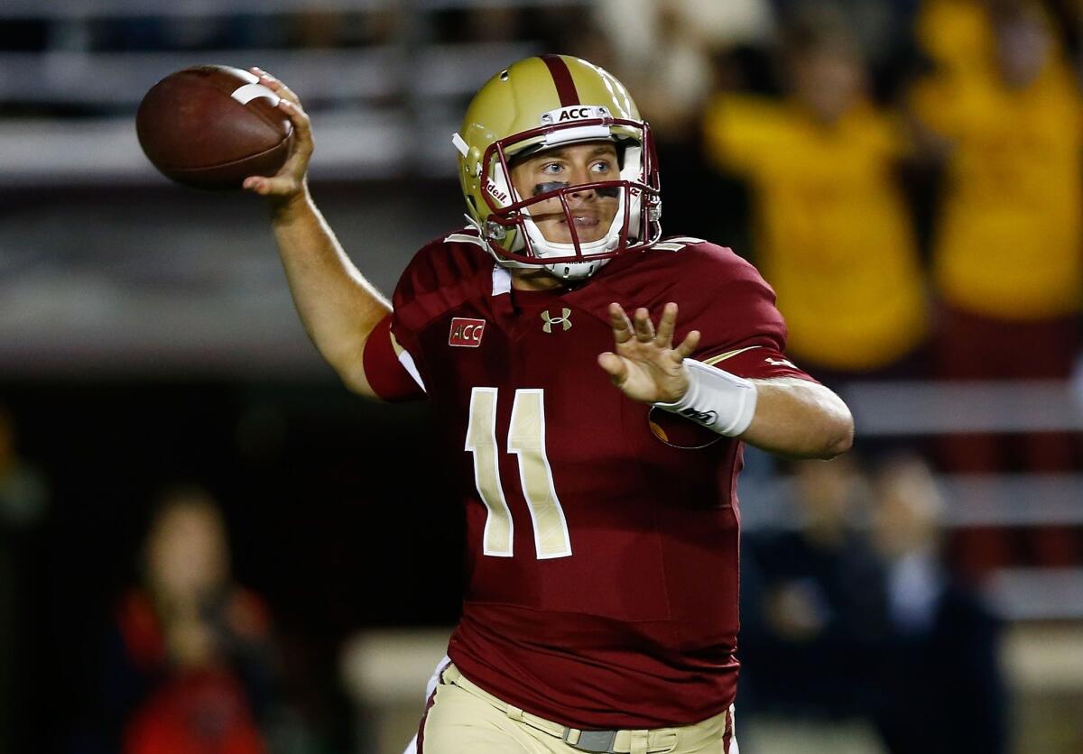 Boston College quarterback Chase Rettig will present a challenge for the USC secondary on Saturday.