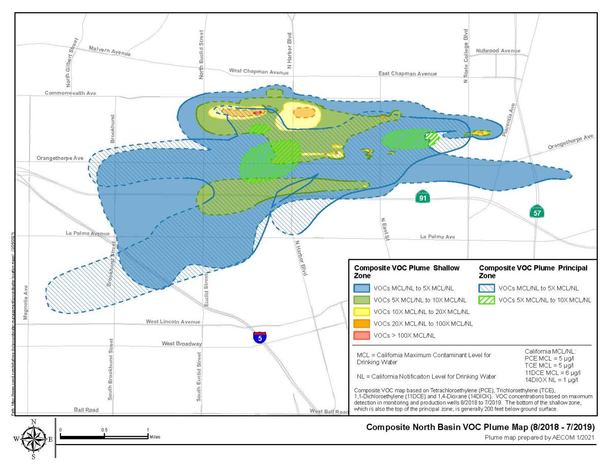 A map of the North Basin contamination plume.