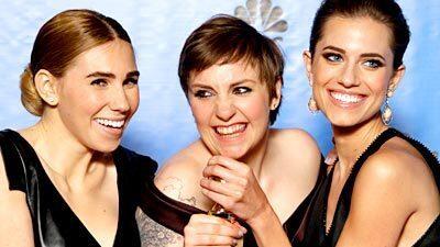 Zosia Mamet, Lena Dunham and Allison Williams of "Girls," which was named best TV comedy or musical series.