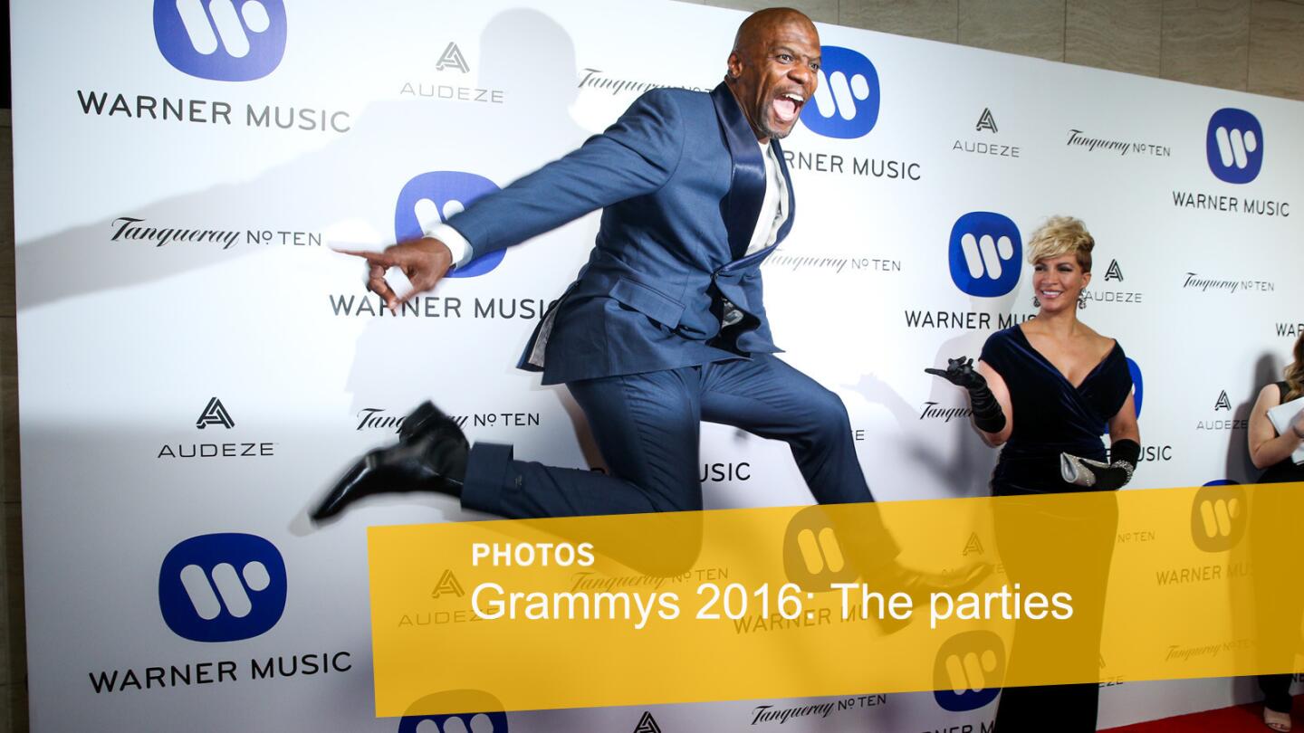 Terry Crews arrives at the Warner Music Group Grammy Awards After Party at Milk Studios on Feb. 15, 2016, in Los Angeles.