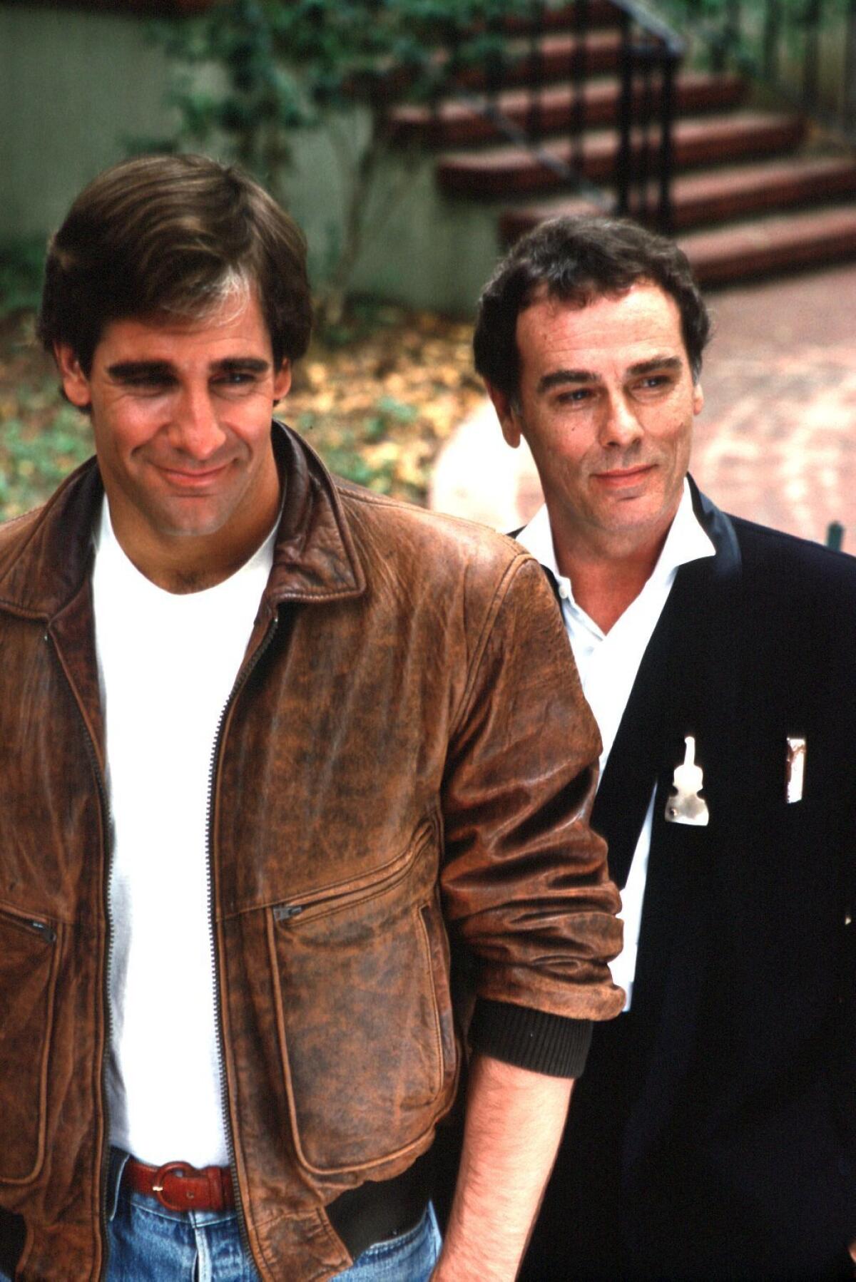 Dean Stockwell, right, and Scott Bakula in the TV series "Quantum Leap" 