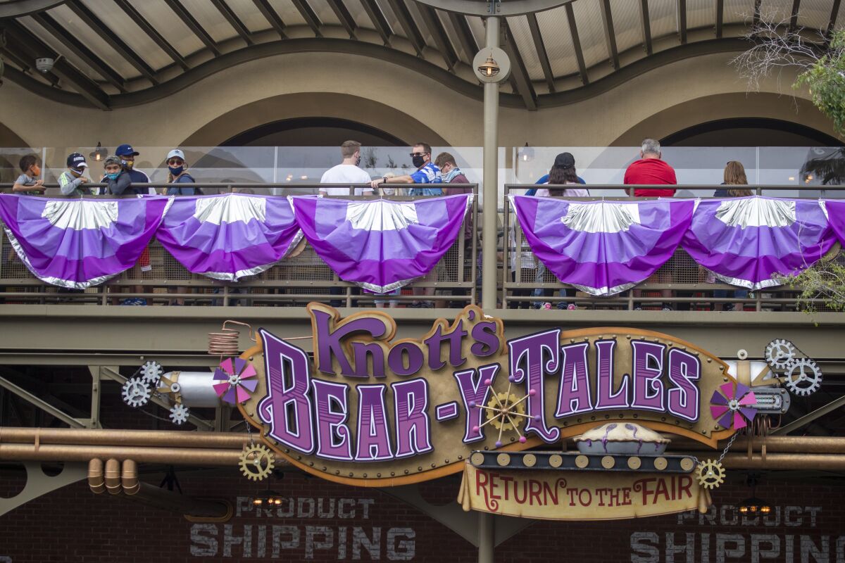 The sign for Knott's Bear-y Tales: Return to the Fair.