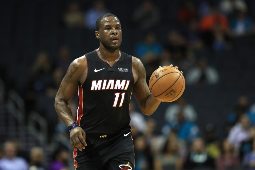 CHARLOTTE, NORTH CAROLINA - OCTOBER 09: Dion Waiters #11 of the Miami Heat brings the ball up the court against the Charlotte Hornets during their game at Spectrum Center on October 09, 2019 in Charlotte, North Carolina. NOTE TO USER: User expressly acknowledges and agrees that, by downloading and or using this photograph, User is consenting to the terms and conditions of the Getty Images License Agreement. (Photo by Streeter Lecka/Getty Images)