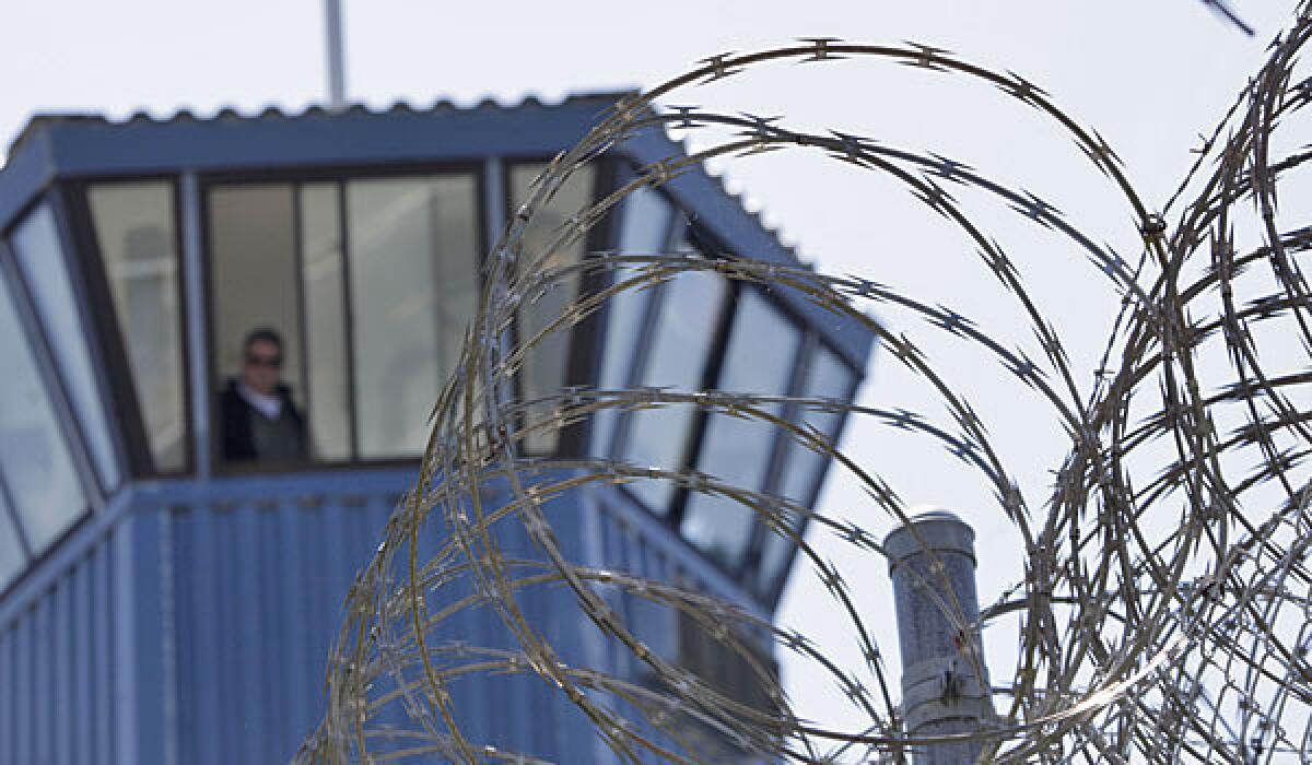A guard tower at Pelican Bay State Prison is shown.