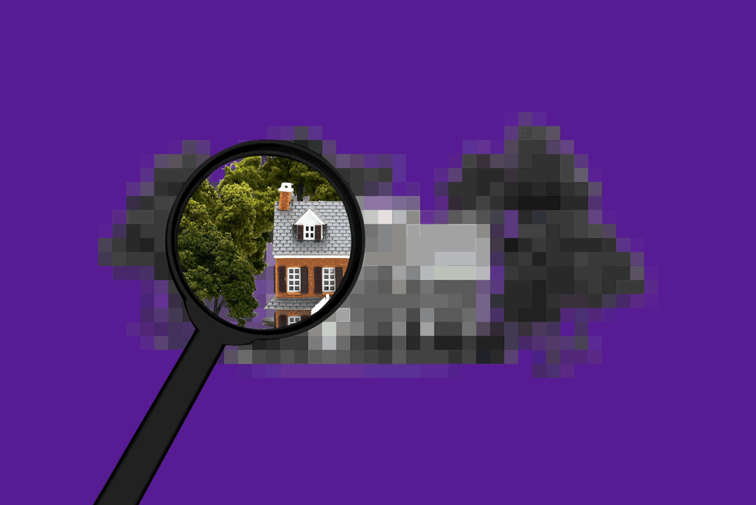 Illustration of a home and magnifying glass